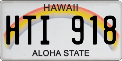 HI license plate HTI918