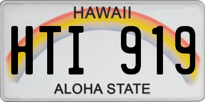 HI license plate HTI919