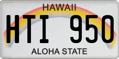 HI license plate HTI950