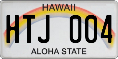 HI license plate HTJ004