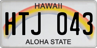 HI license plate HTJ043