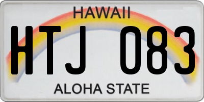 HI license plate HTJ083