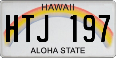 HI license plate HTJ197