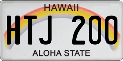 HI license plate HTJ200