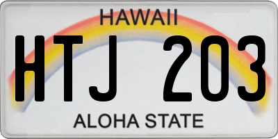 HI license plate HTJ203