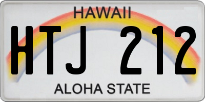 HI license plate HTJ212