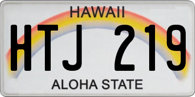 HI license plate HTJ219