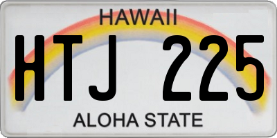 HI license plate HTJ225