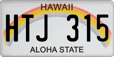 HI license plate HTJ315
