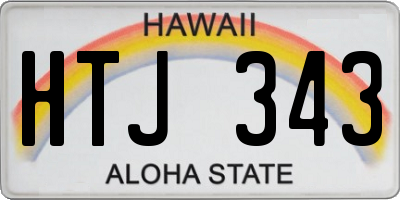 HI license plate HTJ343