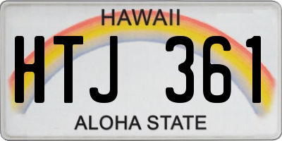 HI license plate HTJ361