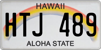 HI license plate HTJ489