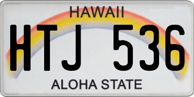 HI license plate HTJ536
