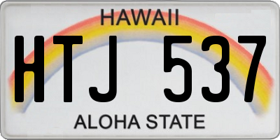HI license plate HTJ537