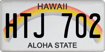 HI license plate HTJ702