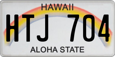 HI license plate HTJ704