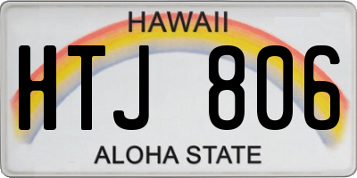 HI license plate HTJ806