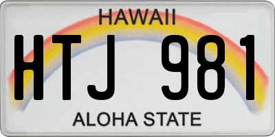 HI license plate HTJ981