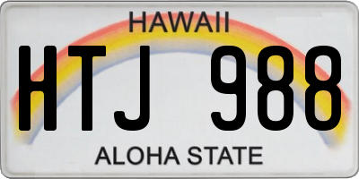 HI license plate HTJ988