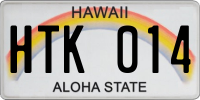 HI license plate HTK014