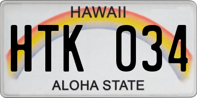 HI license plate HTK034