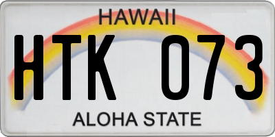 HI license plate HTK073