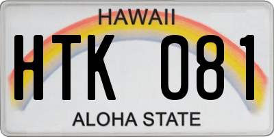 HI license plate HTK081