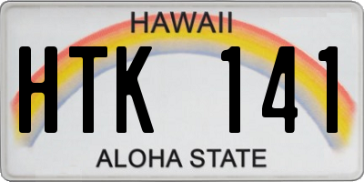HI license plate HTK141