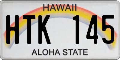 HI license plate HTK145