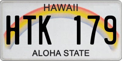 HI license plate HTK179