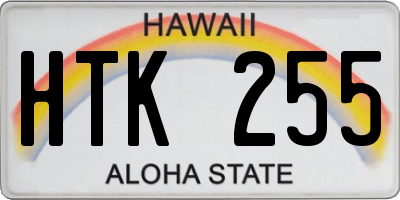 HI license plate HTK255