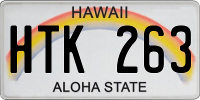 HI license plate HTK263