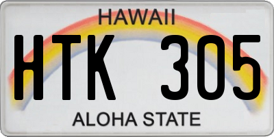 HI license plate HTK305