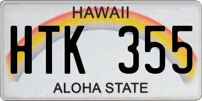 HI license plate HTK355