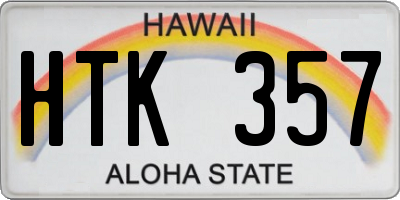 HI license plate HTK357