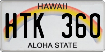 HI license plate HTK360