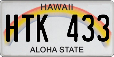 HI license plate HTK433