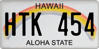HI license plate HTK454