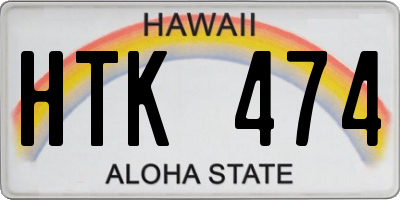 HI license plate HTK474