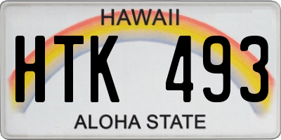 HI license plate HTK493