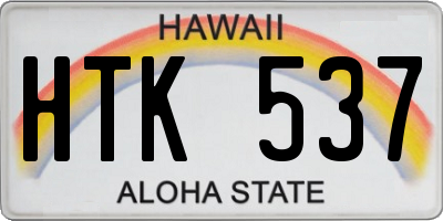 HI license plate HTK537