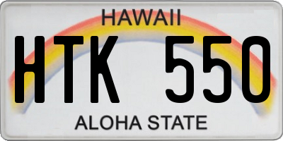 HI license plate HTK550