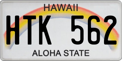 HI license plate HTK562