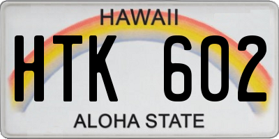 HI license plate HTK602