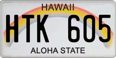 HI license plate HTK605