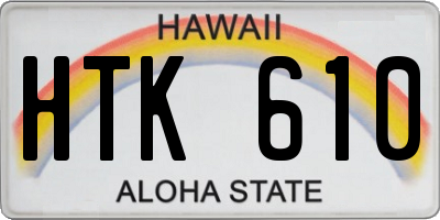 HI license plate HTK610