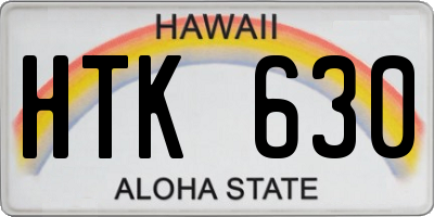 HI license plate HTK630