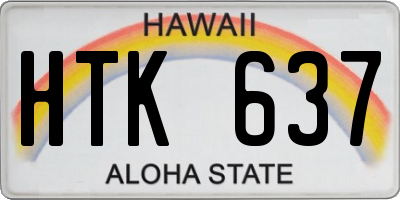 HI license plate HTK637