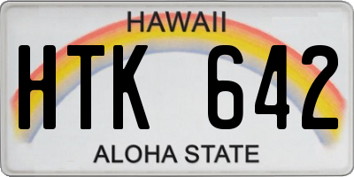 HI license plate HTK642
