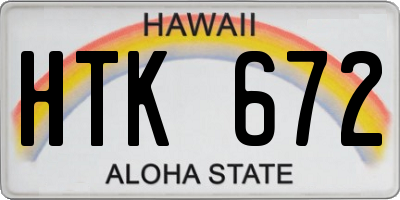 HI license plate HTK672